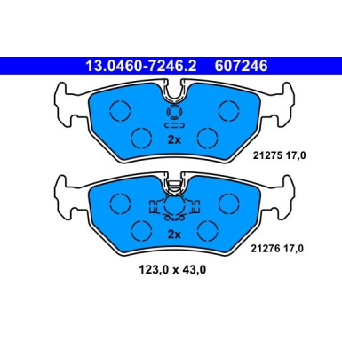ATE | Bremsbelagsatz, Scheibenbremse | 13.0460-7246.2