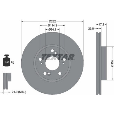 Textar | Bremsscheibe | 92128400