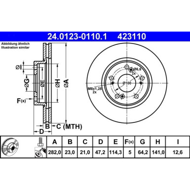 ATE | Bremsscheibe | 24.0123-0110.1