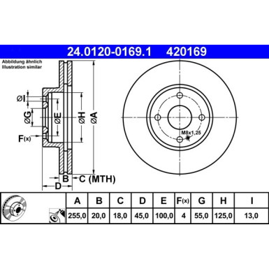 ATE | Bremsscheibe | 24.0120-0169.1