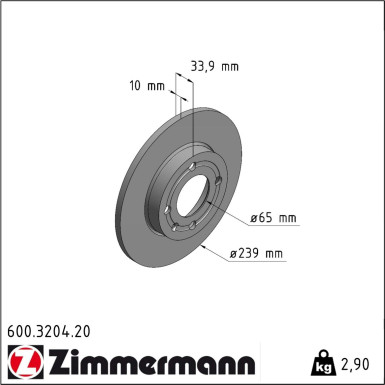 Zimmermann | Bremsscheibe | 600.3204.20