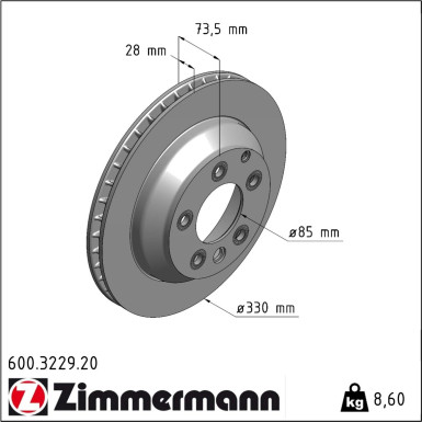 Zimmermann | Bremsscheibe | 600.3229.20