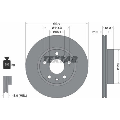 Textar | Bremsscheibe | 92115703