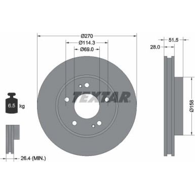 Textar | Bremsscheibe | 92270803