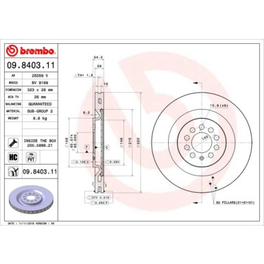 Brembo | Bremsscheibe | 09.8403.11