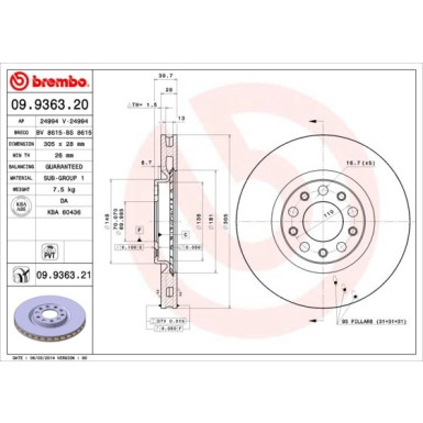 Brembo | Bremsscheibe | 09.9363.21