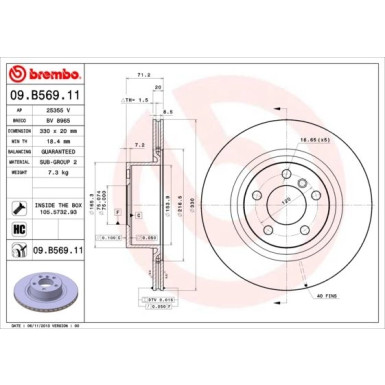 Brembo | Bremsscheibe | 09.B569.11