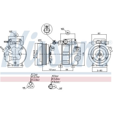 Nissens | Kompressor, Klimaanlage | 89293