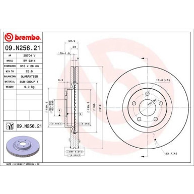 Brembo | Bremsscheibe | 09.N256.21