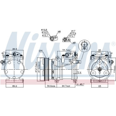 Nissens | Kompressor, Klimaanlage | 89294