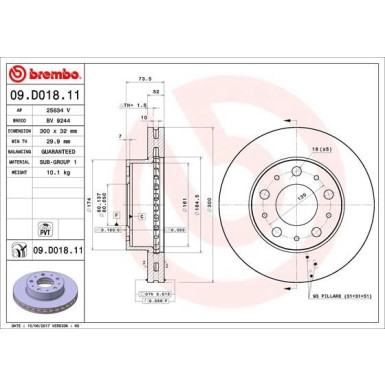 Brembo | Bremsscheibe | 09.D018.11