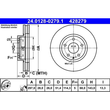 ATE | Bremsscheibe | 24.0128-0279.1