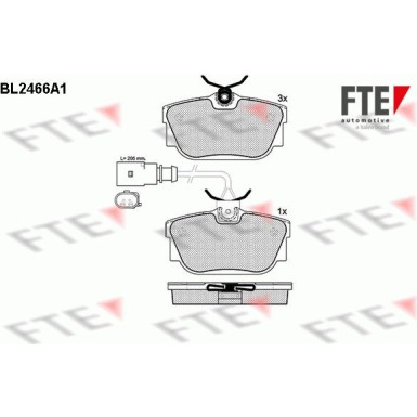 FTE | Bremsbelagsatz, Scheibenbremse | 9010749