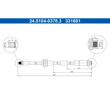 ATE | Bremsschlauch | 24.5104-0378.3