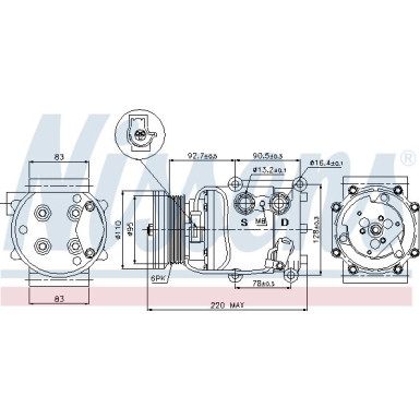 Nissens | Kompressor, Klimaanlage | 89071