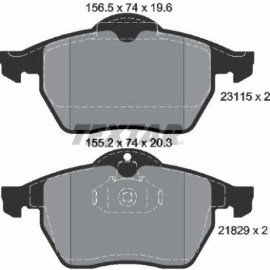 Textar | Bremsbelagsatz, Scheibenbremse | 2311502