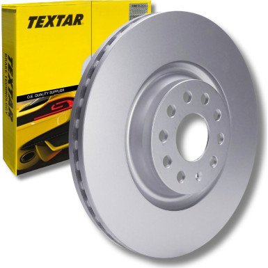 TEXTAR PRO+ 92229805 Bremsscheibe 340mm + Bremsbeläge 2473803 mit integriertem Verschleißwarnkontakt