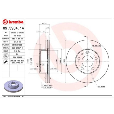 Brembo | Bremsscheibe | 09.5904.14