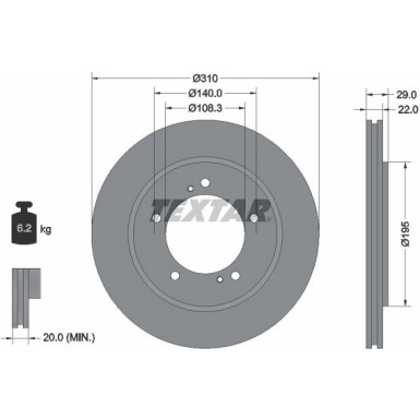 Textar | Bremsscheibe | 92170503