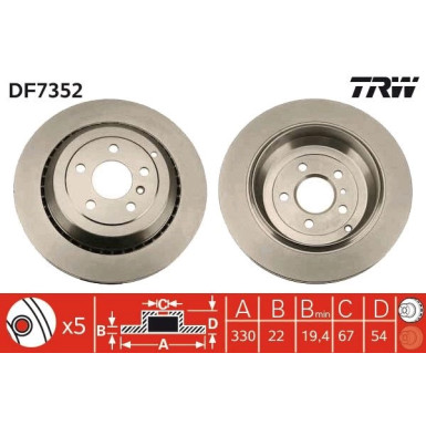 TRW | Bremsscheibe | DF7352