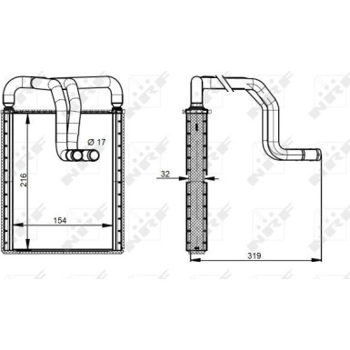 NRF | Wärmetauscher, Innenraumheizung | 54335