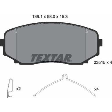 Textar | Bremsbelagsatz, Scheibenbremse | 2351505