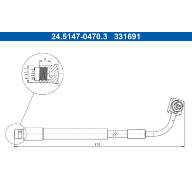 ATE | Bremsschlauch | 24.5147-0470.3