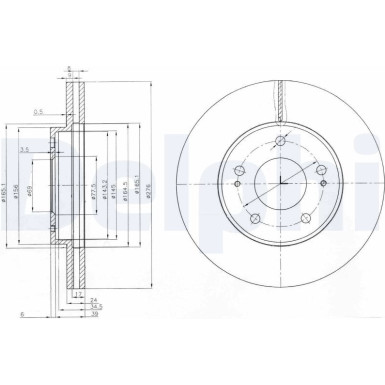 Delphi | Bremsscheibe | BG3848