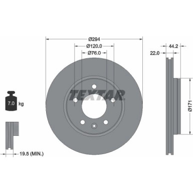 Textar | Bremsscheibe | 92121403