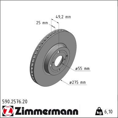 Zimmermann | Bremsscheibe | 590.2576.20