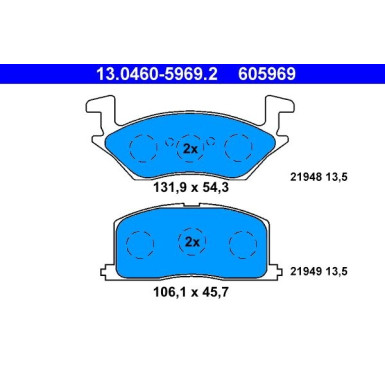 ATE | Bremsbelagsatz, Scheibenbremse | 13.0460-5969.2