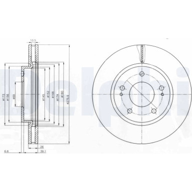 Delphi | Bremsscheibe | BG4147