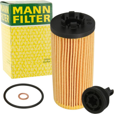 MANN-FILTER HU 6012 z KIT Ölfilter mit Dichtung, Filtereinsatz