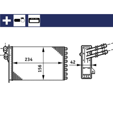 Mahle | Wärmetauscher, Innenraumheizung | AH 72 000S