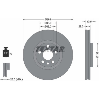 Textar | Bremsscheibe | 92115003