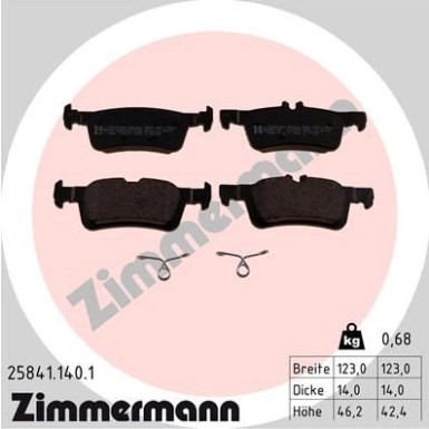 Zimmermann | Bremsbelagsatz, Scheibenbremse | 25841.140.1