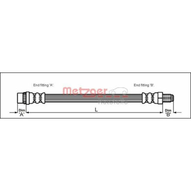 Metzger | Bremsschlauch | 4111146