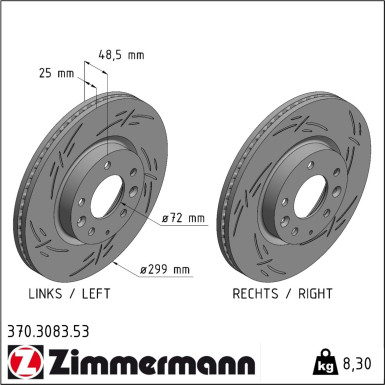 Zimmermann | Bremsscheibe | 370.3083.53