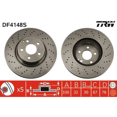 TRW | Bremsscheibe | DF4148S