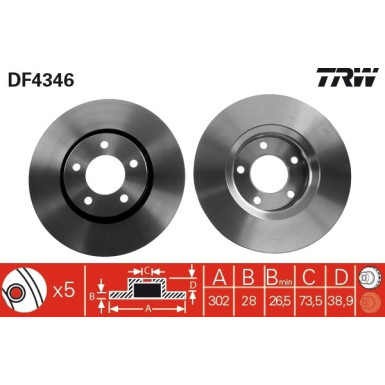 TRW | Bremsscheibe | DF4346