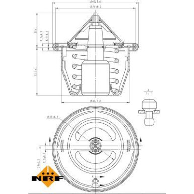 NRF | Thermostat, Kühlmittel | 725012