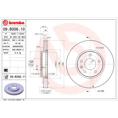 Brembo | Bremsscheibe | 09.B356.11