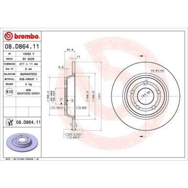 Brembo | Bremsscheibe | 08.D864.11