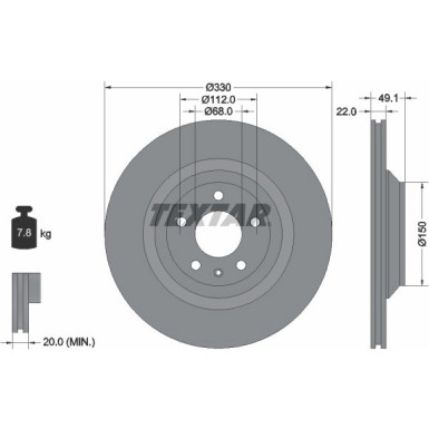 Textar | Bremsscheibe | 92132603