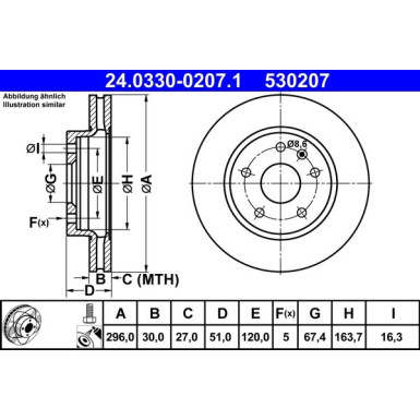 ATE | Bremsscheibe | 24.0330-0207.1