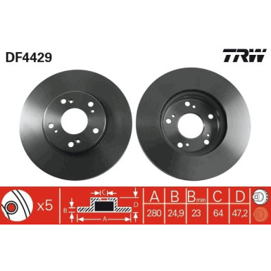 TRW | Bremsscheibe | DF4429