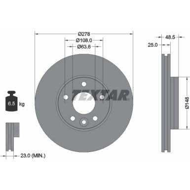 Textar | Bremsscheibe | 92292303