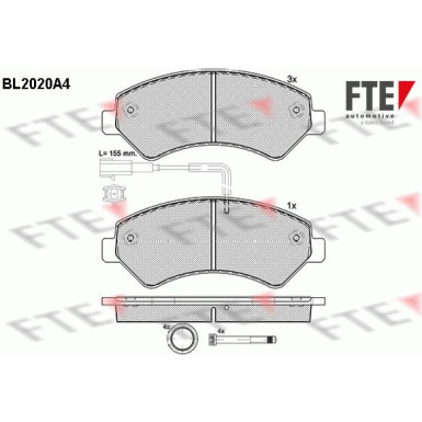 FTE | Bremsbelagsatz, Scheibenbremse | 9010606