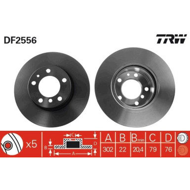 TRW | Bremsscheibe | DF2556