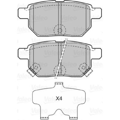 Valeo | Bremsbelagsatz, Scheibenbremse | 598933